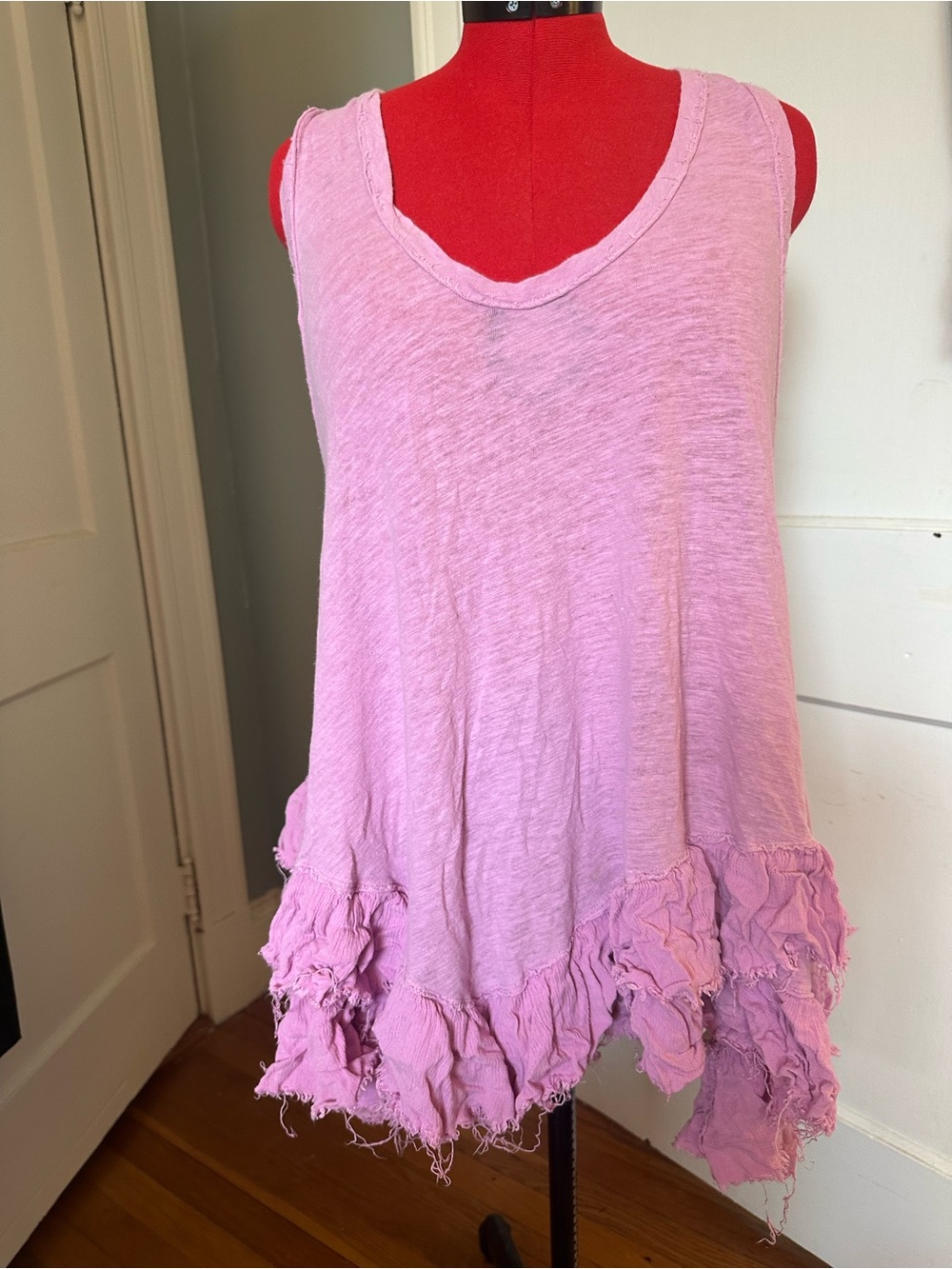 We The Free Lavender Ruffle Tank Top